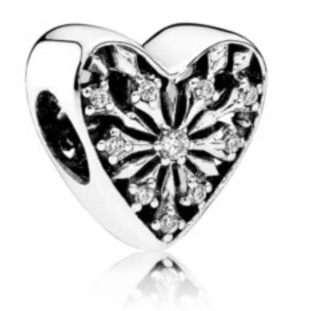 PANDORA Snowflake Heart Charm